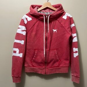 Pink High Neck Sweatshirt Zipup